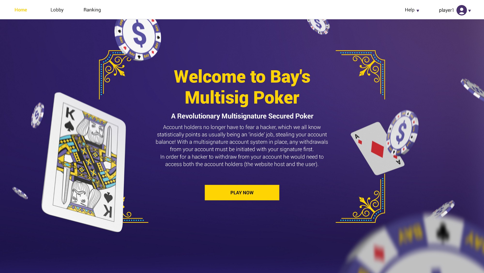 The first multisignature based poker website in the industry